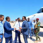 Wafdi uu hoggaaminayo murashaxa madaxweynaha Galmudug Liibaan Axmed Xasan oo Gaaray Guriceel